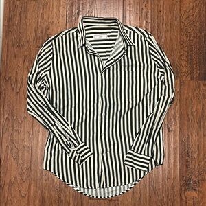Ami Black and White Striped Men's Shirt